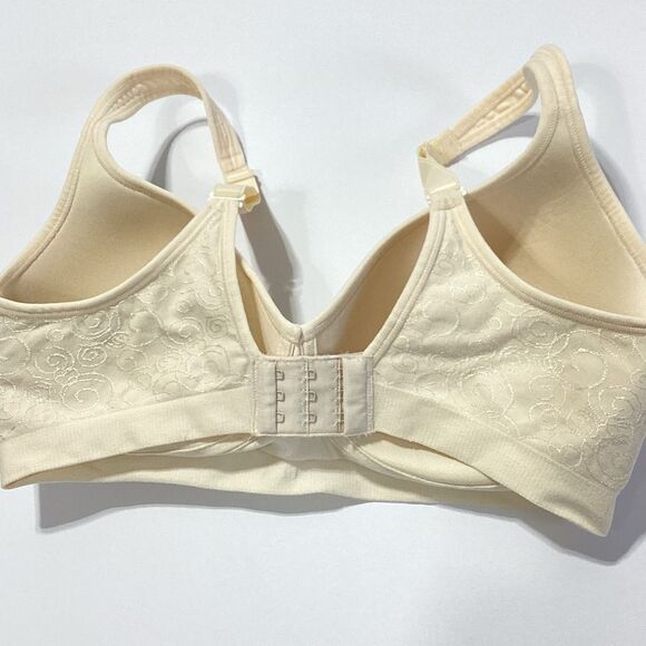 BALI Bra 36D Cream Lace Bra No Underwire Back clasp - Picture 7 of 8